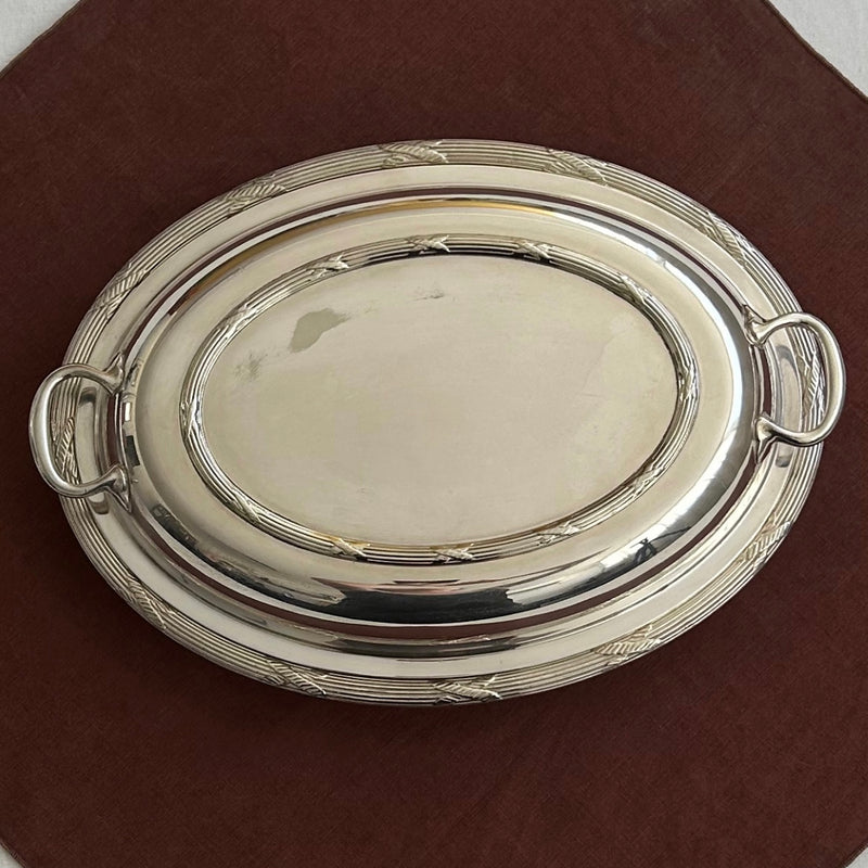 Antique Silver Plated Serving Dish