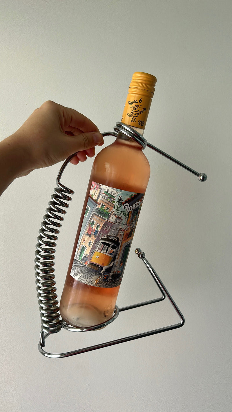 Post Modern Chrome Wine Bottle Holder