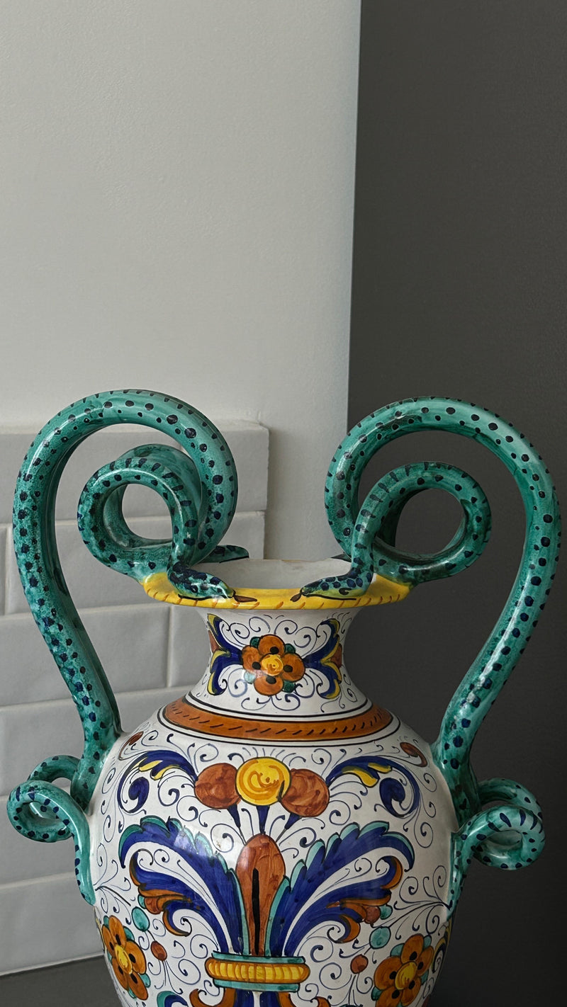 Deruta Ceramic Big Hand Painted Amphora