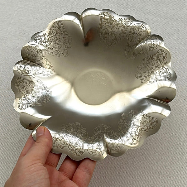 Art Nouveau Silver Plated Ornate Plate