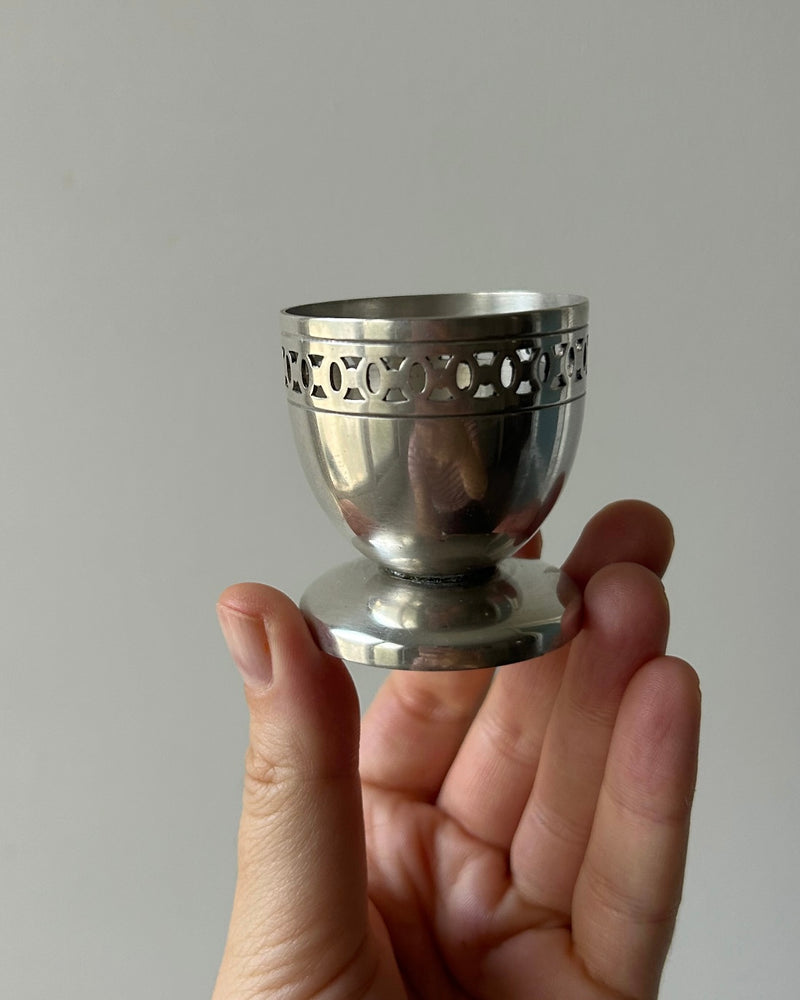 Silver Plated Egg Cup with Matching Spoon