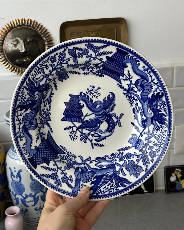 Petrus Regout Maastricht “Dragon” Blue & White Plate