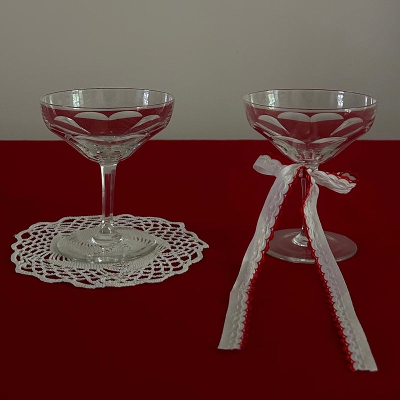 Pair Of French Crystal Coupes