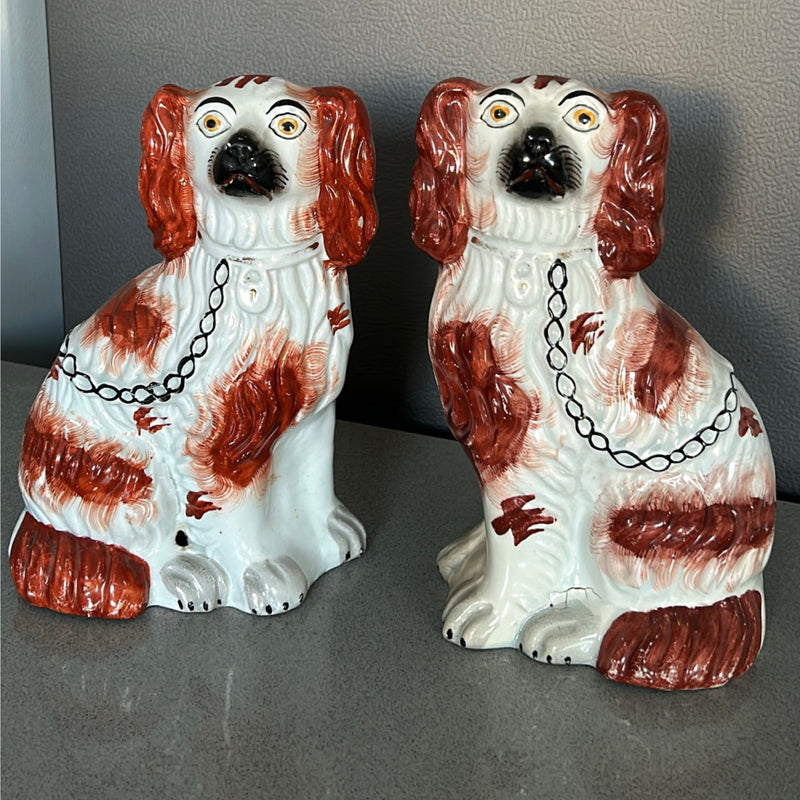 Antique Pair of Staffordshire Dogs 1880s