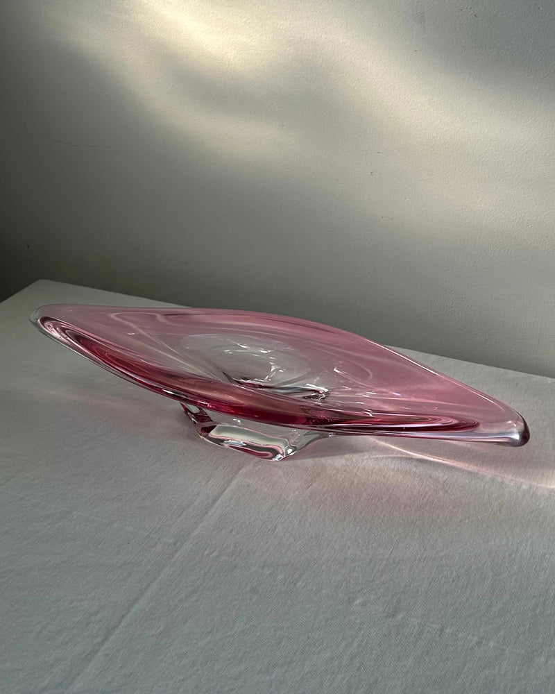Val Saint Lambert Pink Glass Centerpiece