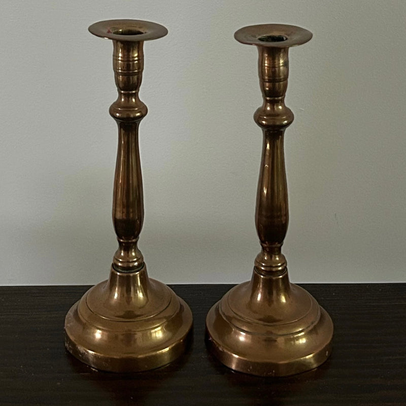 Pair of Copper Candleholders