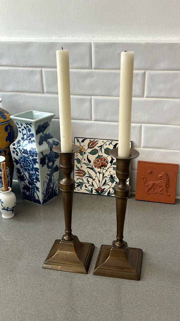 Pair of Brass Candleholders