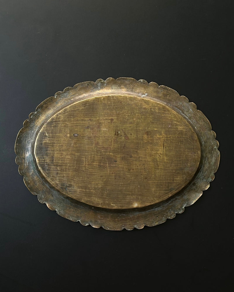 Indian Brass Tray with Mythological Scene