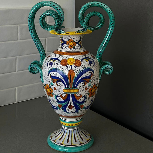 Deruta Ceramic Big Hand Painted Amphora