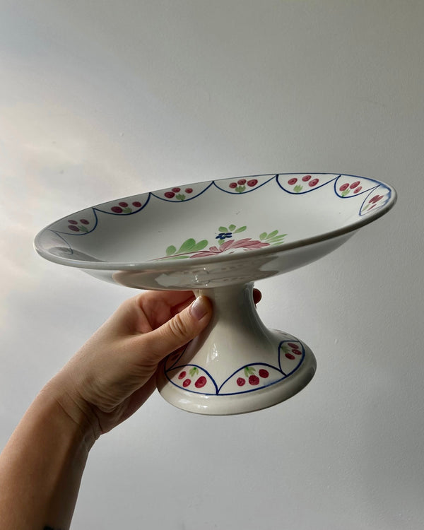 French Hand Painted Pedestal Bowl