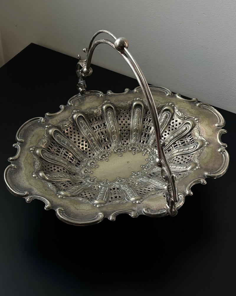 Antique Silver Plated Centerpiece Basket