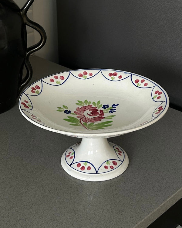 French Hand Painted Pedestal Bowl