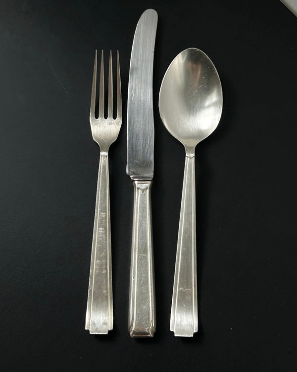 Art Deco Silver Plated Flatware Set for 12 (36 Pieces)