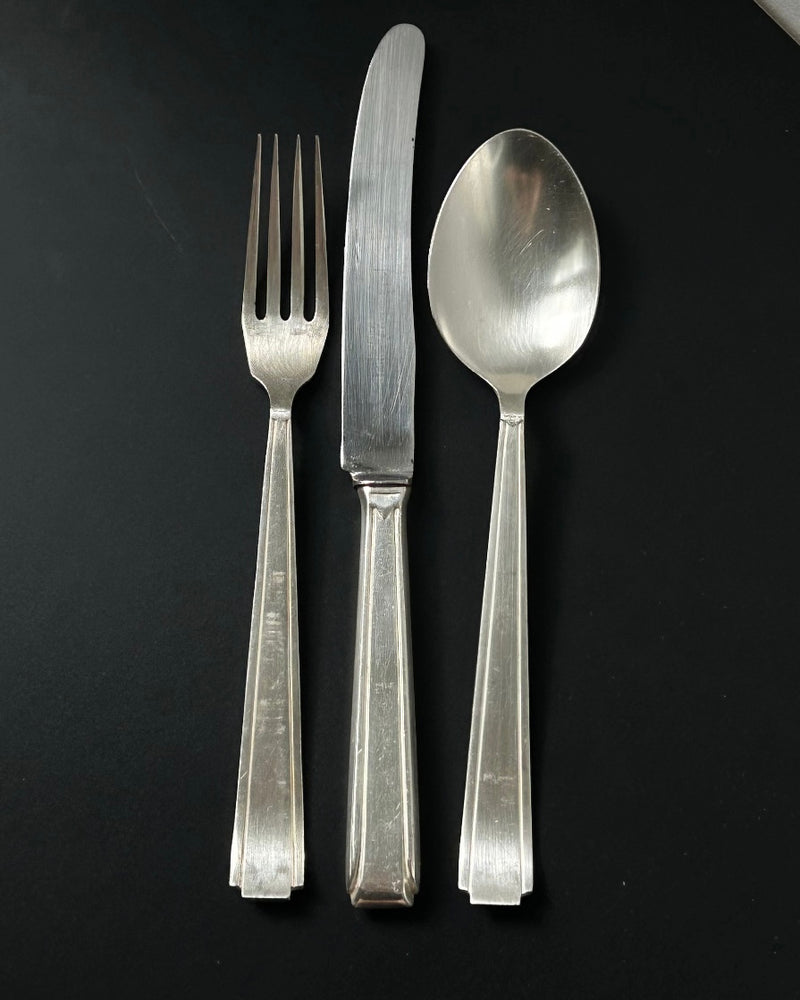 Art Deco Silver Plated Flatware Set for 12 (36 Pieces)