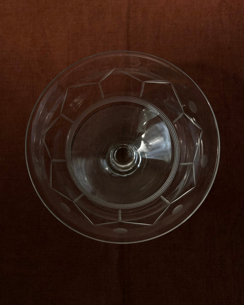 Trio of Etched Crystal Coupes