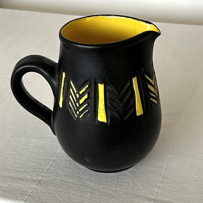 Black & Yellow Ceramic Pitcher