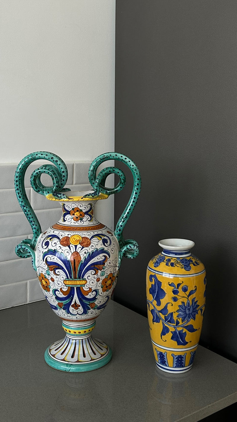 Deruta Ceramic Big Hand Painted Amphora