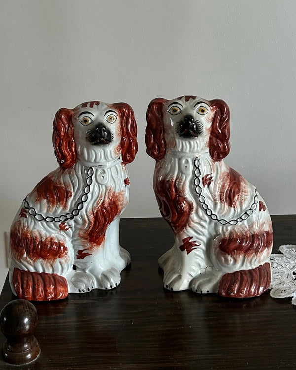 Antique Pair of Ceramic  Dogs 1880s