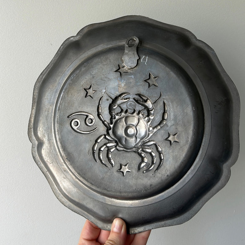 Cancer Zodiac Pewter Decorative Plate