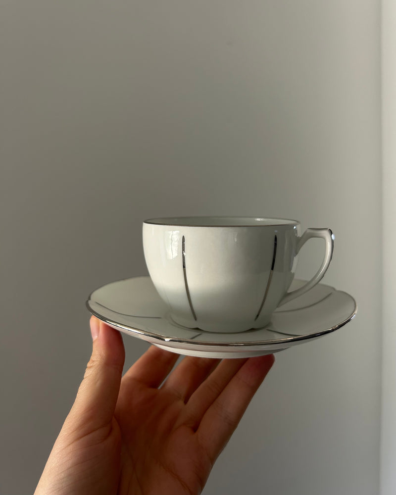 Art Deco Limoges Porcelain Cup and Saucer