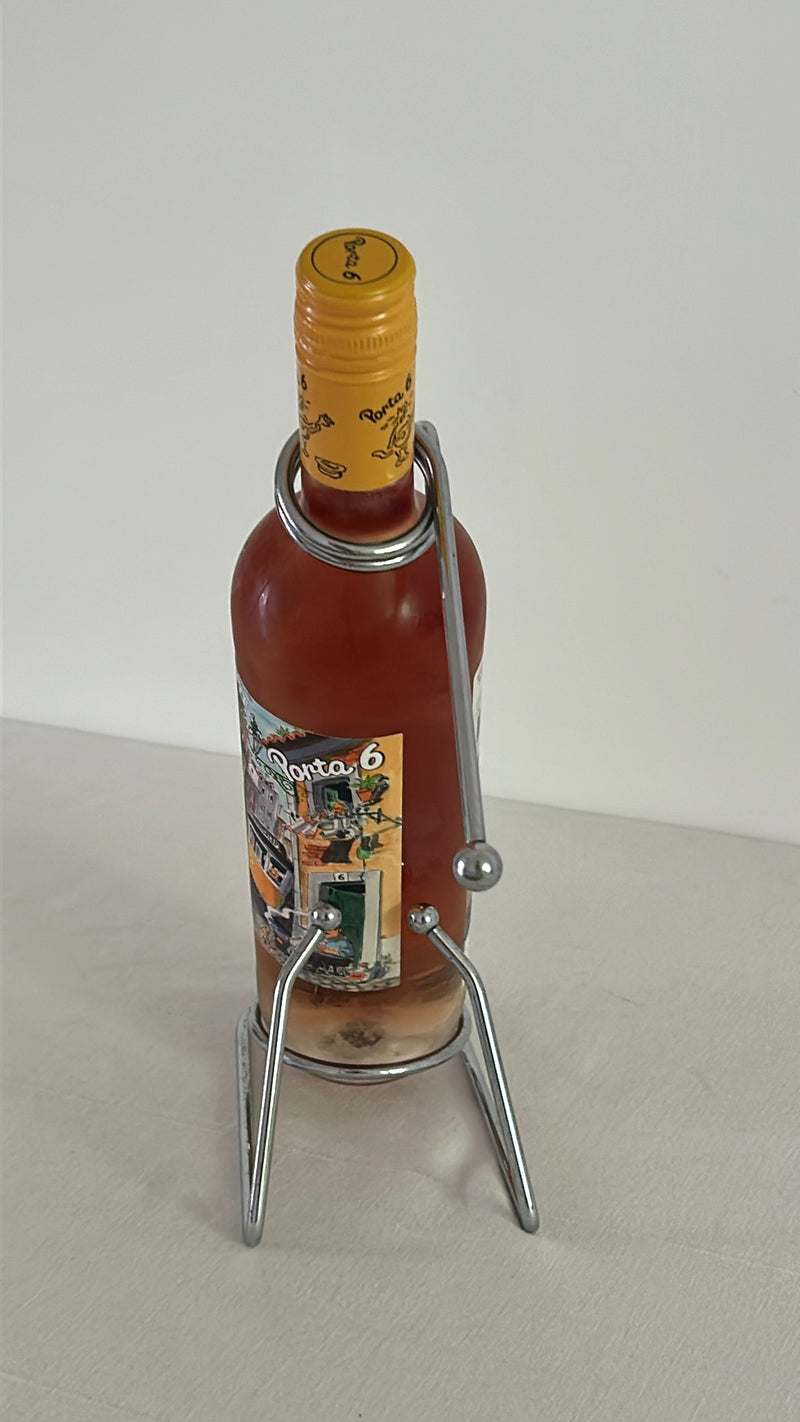 Post Modern Chrome Wine Bottle Holder