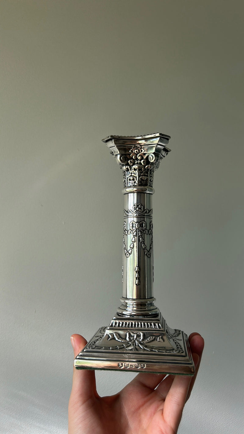 Antique Victorian Silver Plated Candleholder