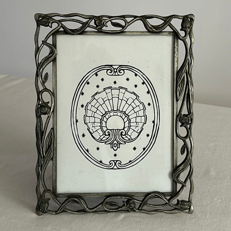 Art Nouveau Pewter Ornate Frame