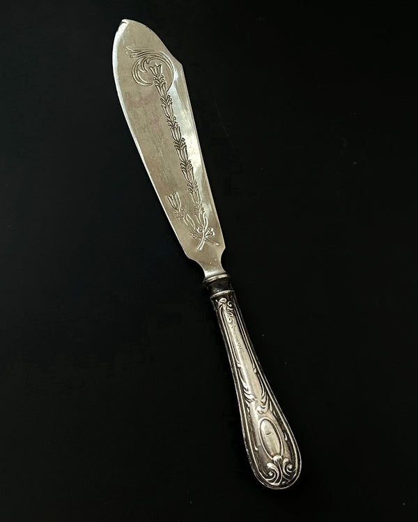 Antique Fish Serving Knife with Silver Handle
