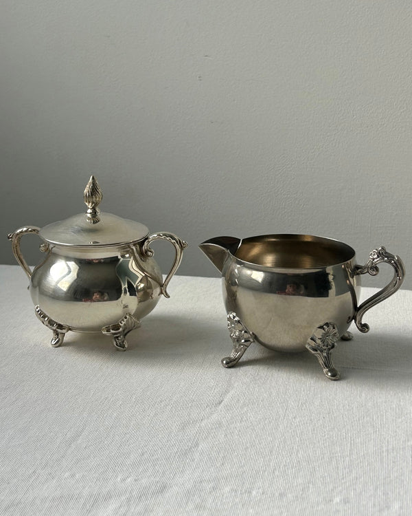 Silver Plated Sugar Bowl and Creamer Set