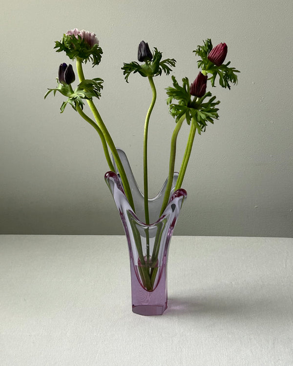 Val Saint Lambert Purple Glass Vase