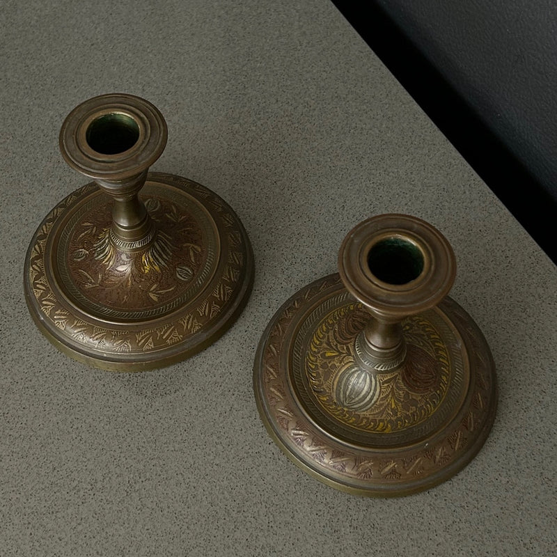 Pair of Brass Candleholders