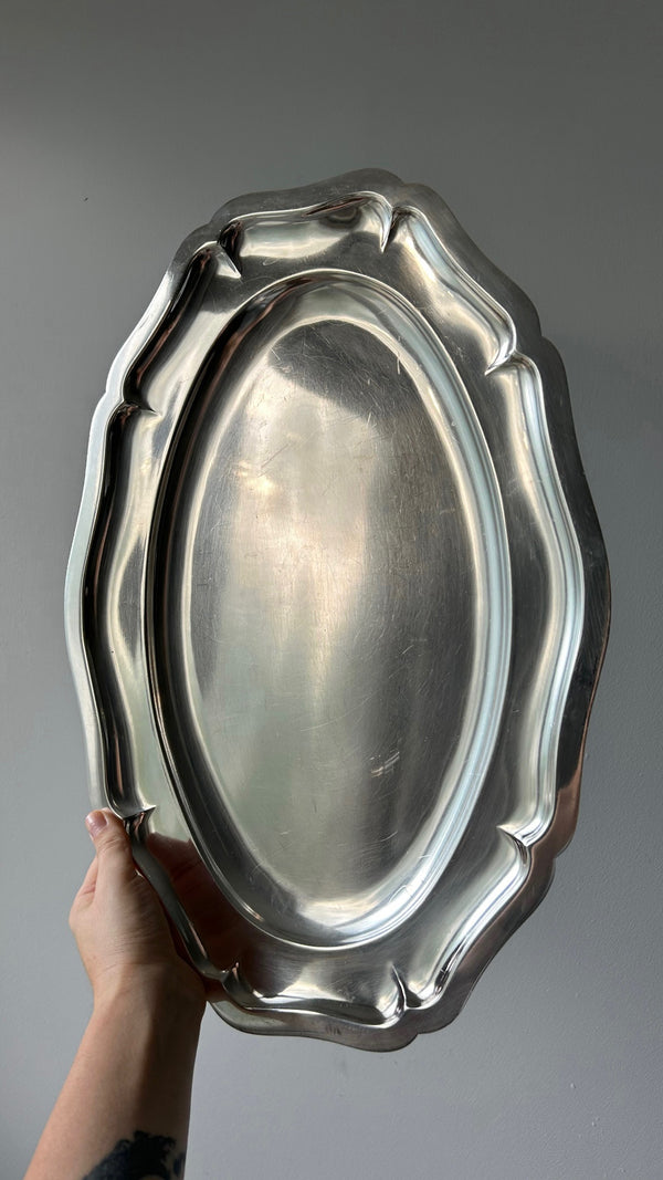 Large French Silver Plated Serving Tray