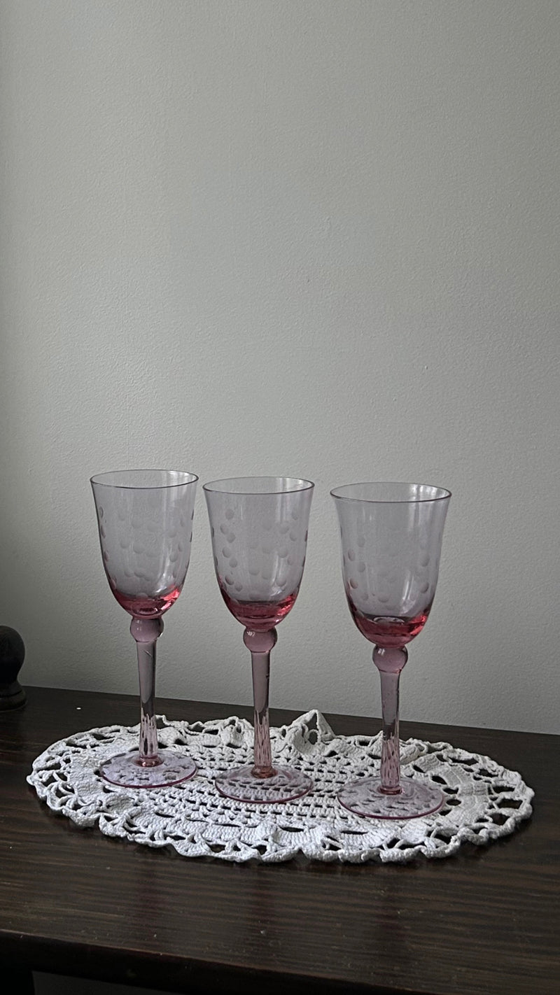 Set Of Three Purple Glasses