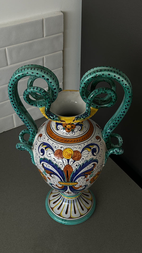 Deruta Ceramic Big Hand Painted Amphora