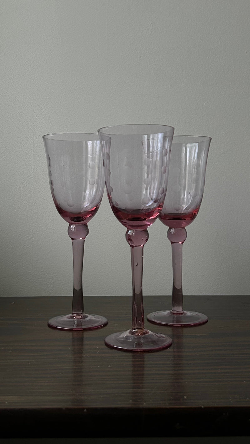 Set Of Three Purple Glasses