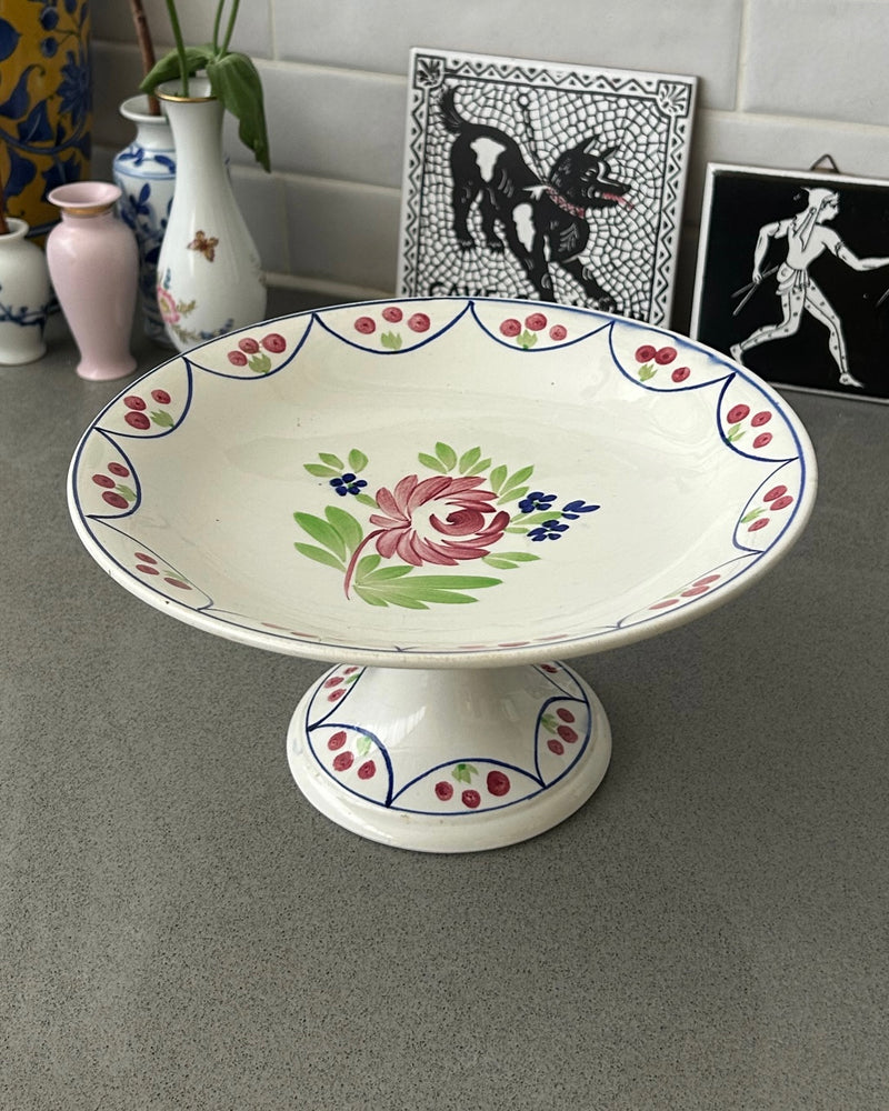 French Hand Painted Pedestal Bowl