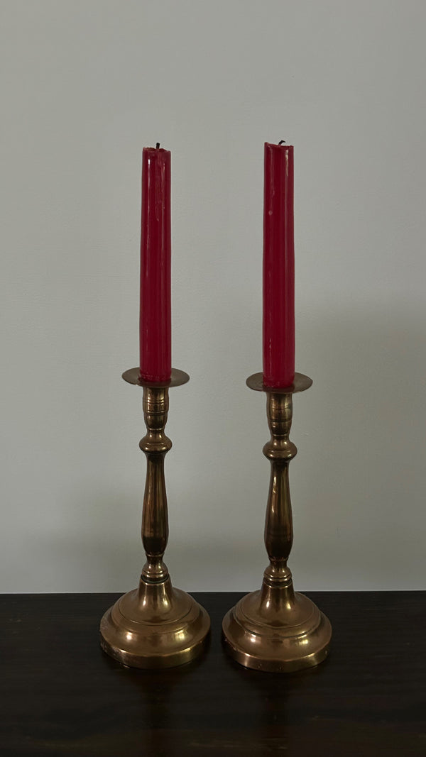 Pair of Copper Candleholders