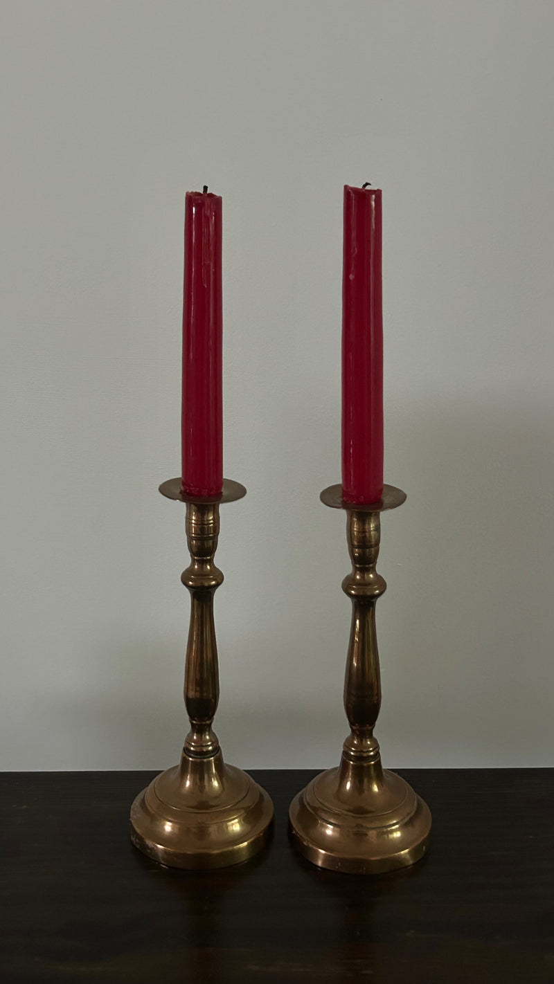 Pair of Copper Candleholders