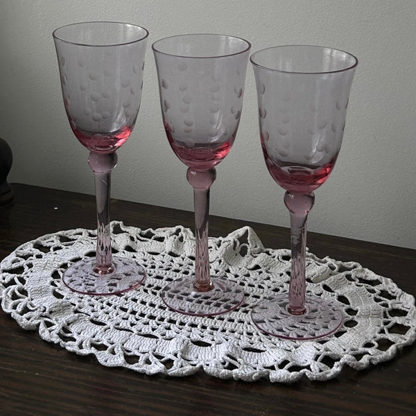 Set Of Three Purple Glasses