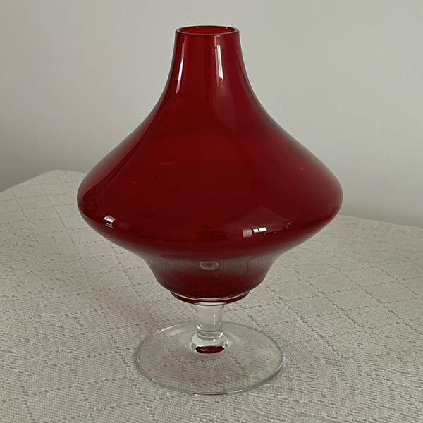 Mid-Century  Red Glass Vase