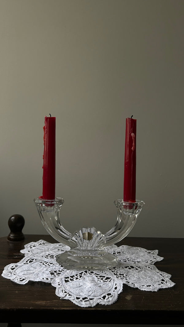 Val Saint Lambert Crystal Candleholder