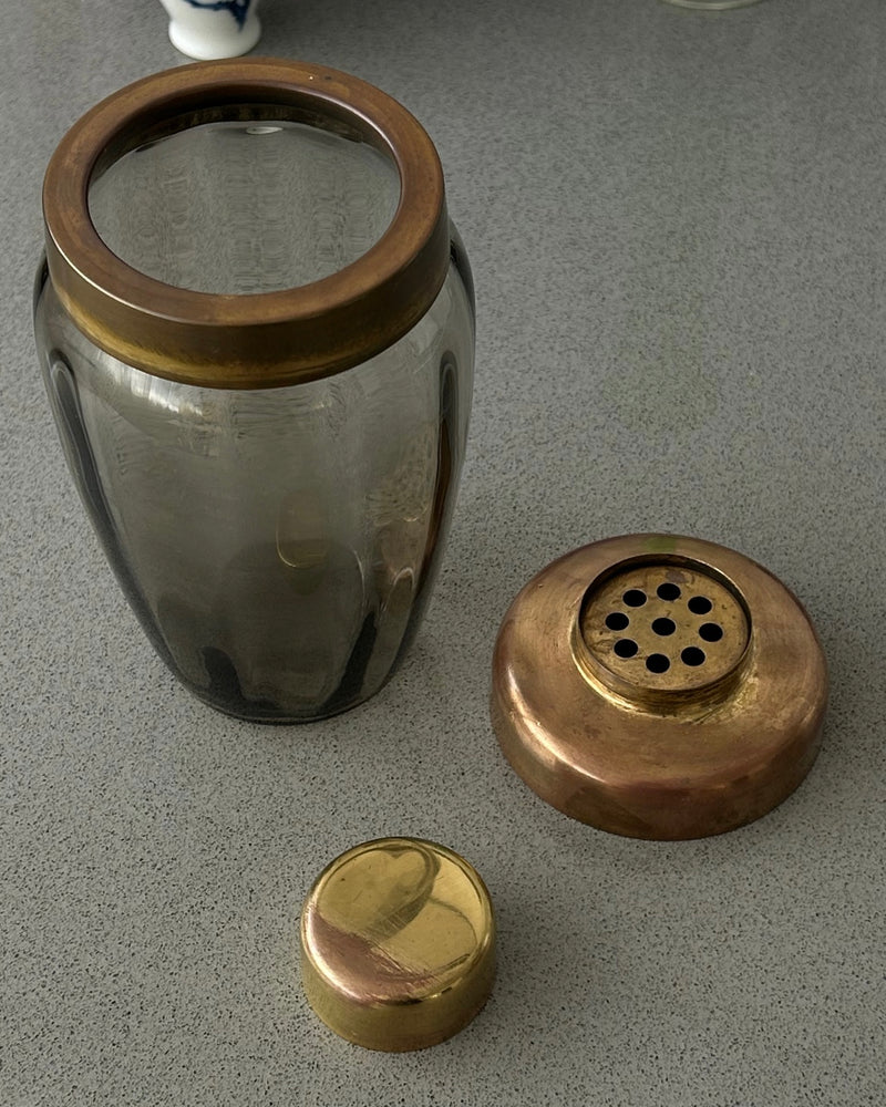 Rare Smoked Glass & Copper Shaker