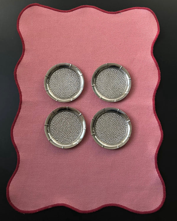 Set Of 4 Silver Plated Coasters (S)