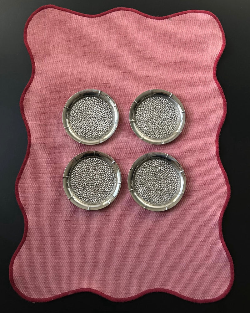 Set Of 4 Silver Plated Coasters (S)