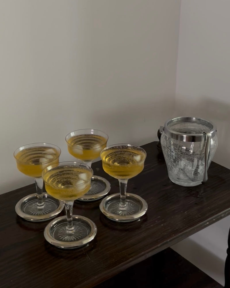 Set of 4 Wavy Coupe Cocktail or Dessert Glasses