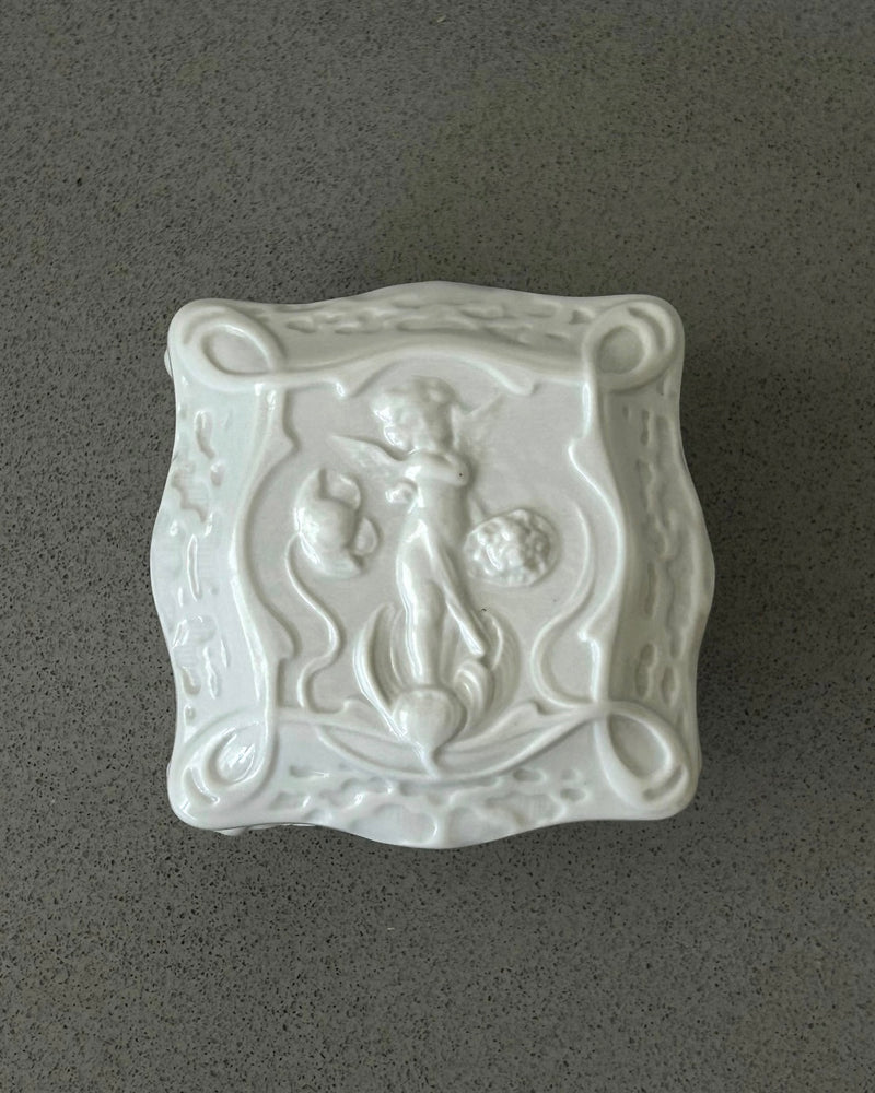 Rare Art Nouveau Bisque Porcelain Trinket Box