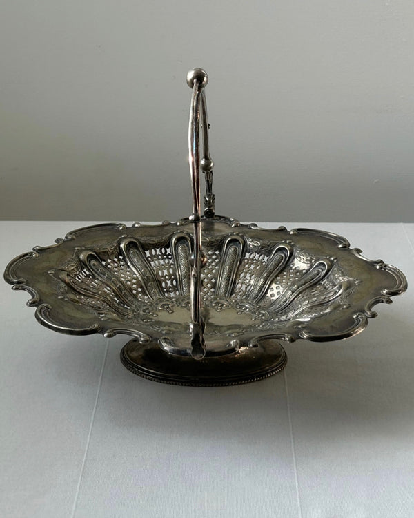 Antique Silver Plated Centerpiece Basket