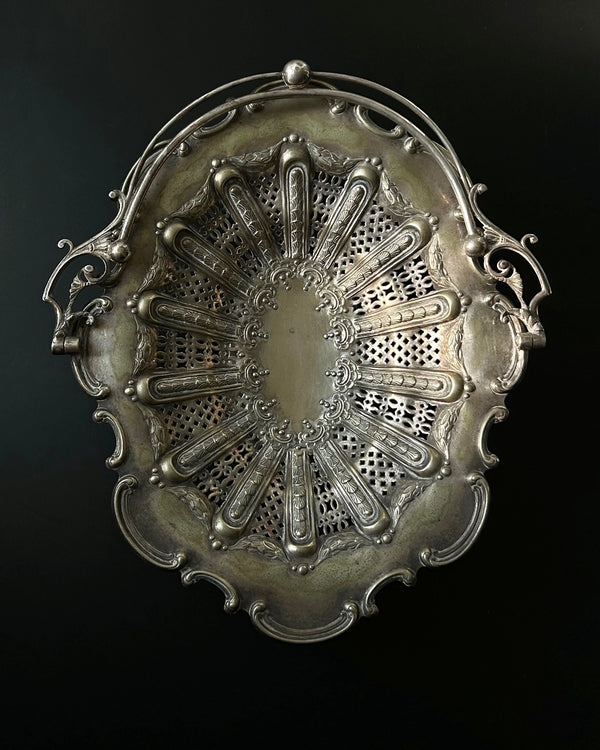 Antique Silver Plated Centerpiece Basket