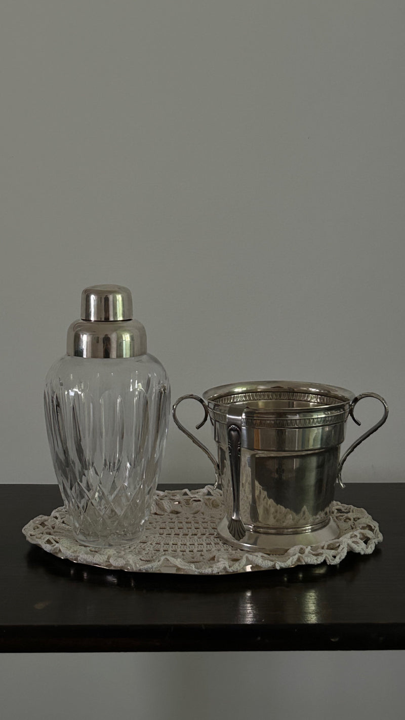 Rare Art Deco Crystal Cocktail Shaker