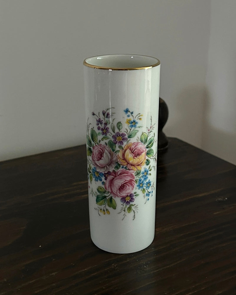 Small Porcelain Vase with Floral Bouquet
